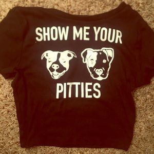 Graphic Fitted Crop Tee “Show Me Your Pitties”